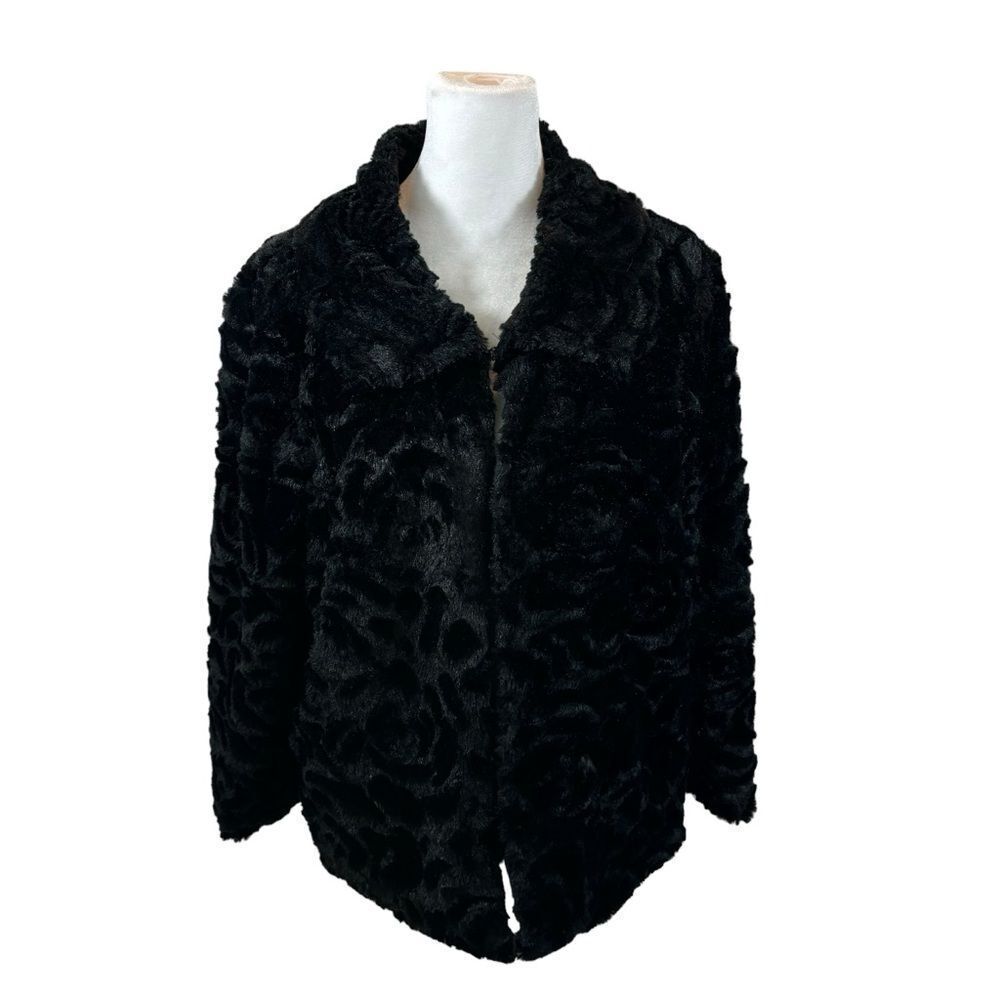 Ladies John Paul Richard Velvet Rose Pattern Black‎ Jacket Size Large - Picture 4 of 13